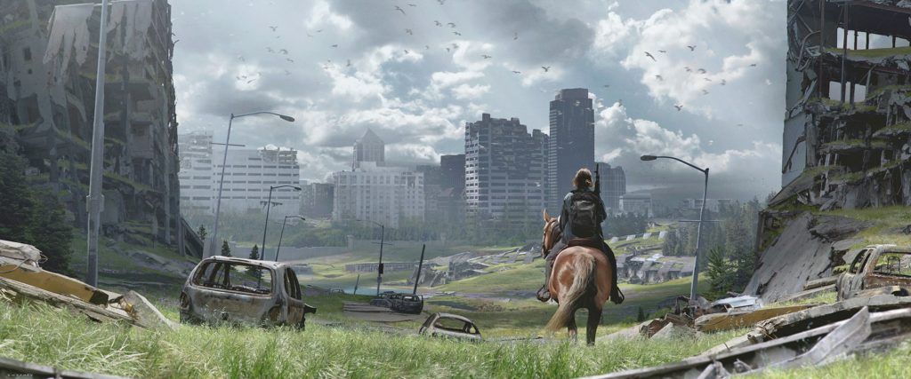 Seattle Arrival is official concept art for the PlayStatio game The Last of Us II made by artist John Sweeney for studio Naughty Dog