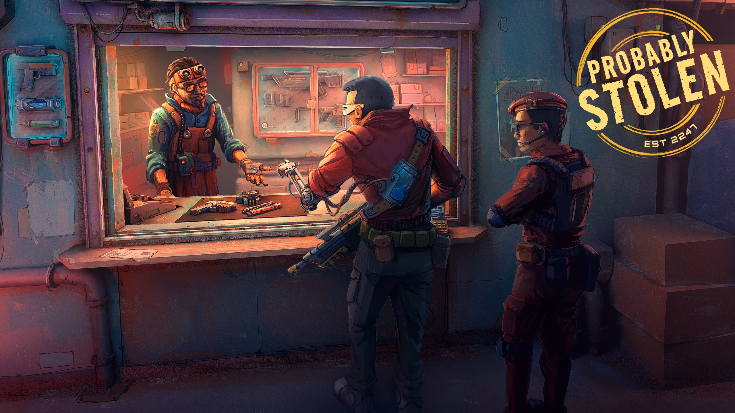 Cyberpunk-Hehlerei im Untergrund: tinyBuild kündigt Shop-Sim „Probably Stolen“ an – Playtest ab sofort verfügbar